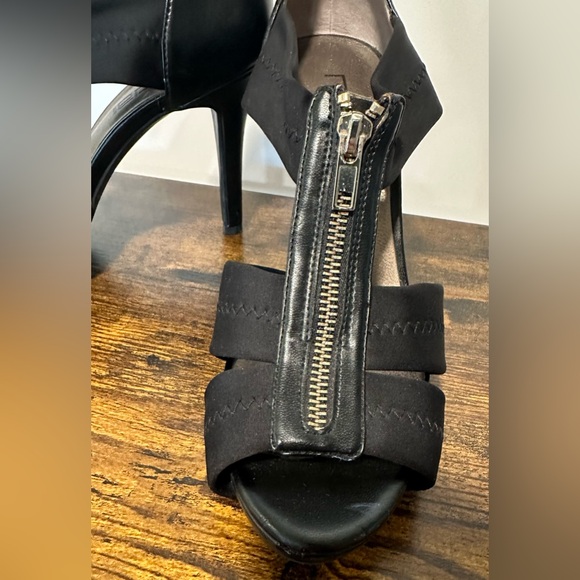 Moda Spana Women’s Black Open Toe Zipper Heels Size 9.5 - Picture 10 of 13